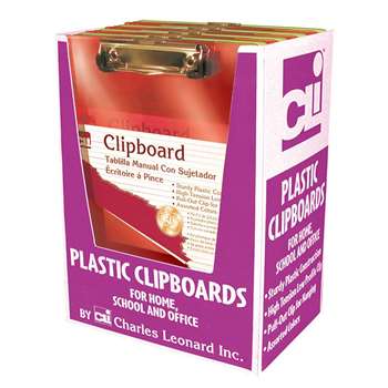 Clipboard Plastic Asrtd Colors 12Pk, CHL89770CD