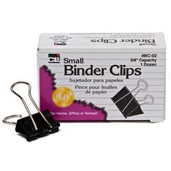 Binder Clips Small 12Ct 3/8In Capacity By Charles Leonard