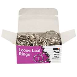 Loose Leaf Book Rings 100/Box 1 Diameter By Charles Leonard