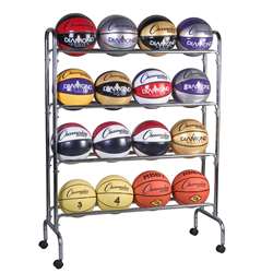 Portable Ball Rack 4 Tier Holds 16 Balls By Champion Sports