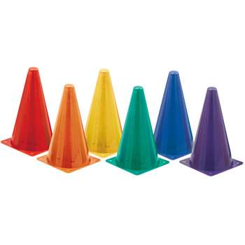 Hi Visibility Plastic Cone Set Fluorescent By Champion Sports