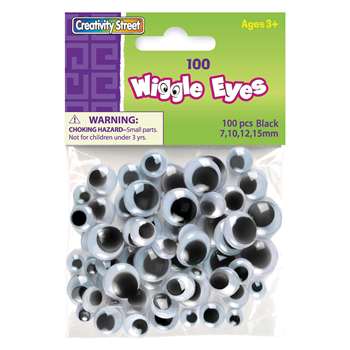 Wiggle Eyes Asst Size 100 Black By Chenille Kraft