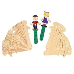 People Shaped Wood Craft 36 Pieces Sticks 18 Each By Chenille Kraft