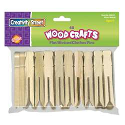 Wooden Flat Slotted Clothespin 40Pk Natural By Chenille Kraft