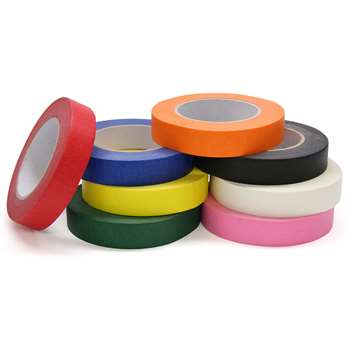 Colored Masking Tape 8 Roll Assortd 1X60 Yrds By Chenille Kraft