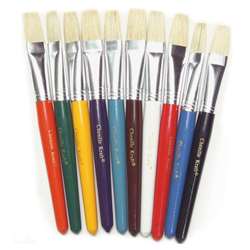 Flat Wooden Handle Brushes 10/Set By Chenille Kraft