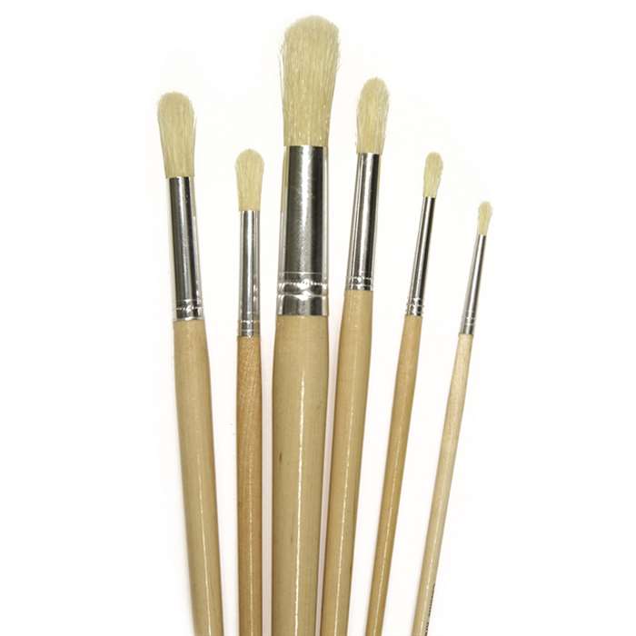 Round White Bristle Brush 3/8 6-Set Size 8 By Chenille Kraft