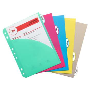 Mini Size 5 Tab Poly Index Dividers With Pockets Pack Of 5 By C-Line