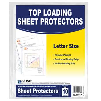 C Line Crystal Clear 10Pk Standard Weight Sheet Protectors By C-Line