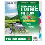 C Line Biodegradable 5 Tab Poly Index Dividers, CLI05450