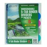 C Line Biodegradable 5 Tab Poly Index Dividers Wit, CLI05460