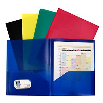 Assorted Two Pocket Poly Portfolios Without Prongs, CLI32950