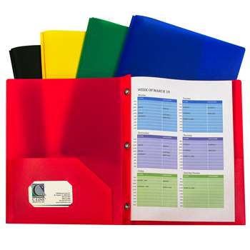 Assorted Two Pocket Poly Portfolios With Prongs Pa, CLI32960