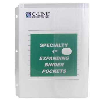 Binder Pocket Velcro Closure 10Pk Specialty Binderpocket Clear By C-Line