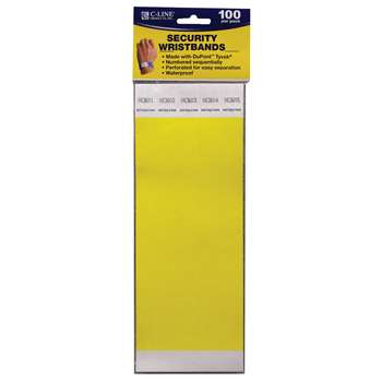 C Line Dupont Tyvek Yellow Security Wristbands 100Pk By C-Line