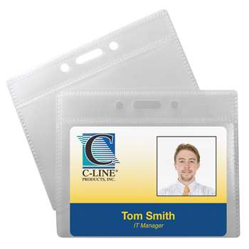 C Line Poly Id Badge Holders Horizontal 12 Pk By C-Line