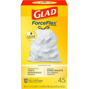 Glad ForceFlex Tall Kitchen Drawstring Trash Bags - CLO78362