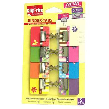 Binder Tabs 8Pk Spring Collection With X Small Clips By Clip-Rite