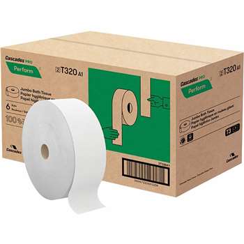 Cascades Perform Jumbo Toilet Paper, 2 Ply, White (T320) - CSDT320