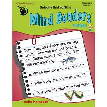 Mind Benders Warm Up Gr K-2 By Critical Thinking Press