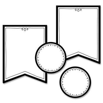 6 Designer Cut-Outs Pennants, CTP10160