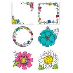 Bright Blooms Doodly 6&quot; Cut-Outs, CTP10680