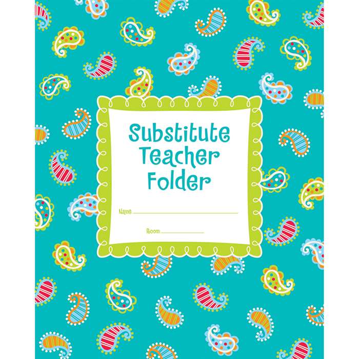 Dots On Turquoise Substitude Teacher Folder By Creative Teaching Press
