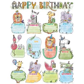 Safari Friends Happy Birthday Chart, CTP2793