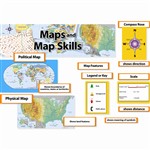 Maps & Map Skills Mini Bulletin Board Set Gr 3-5 By Creative Teaching Press