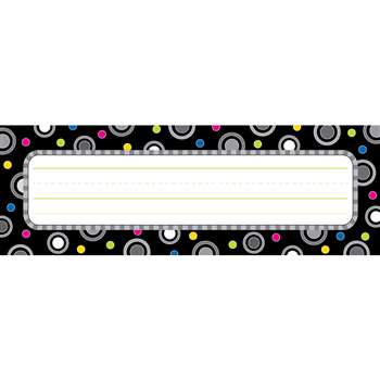 Polka Dot Party Black And White Name Plates By Creative Teaching Press