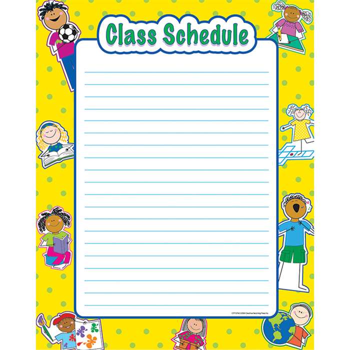 Class Schedule Classroom Essentials Chart By Creative Teaching Press