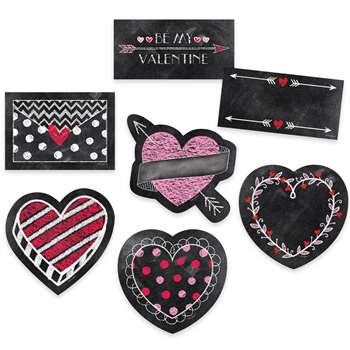 6&quot; Chalk Hearts Designer Cut Outs, CTP6076