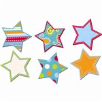 Dots On Turquoise Stars 6In Designer Cut Outs By Creative Teaching Press