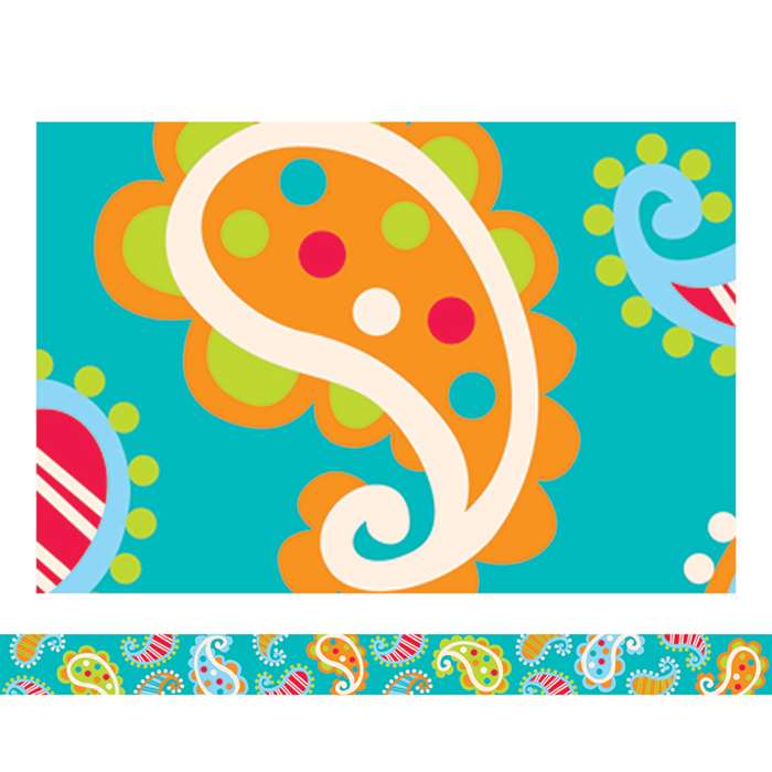 Paisley On Turquoise Border By Creative Teaching Press