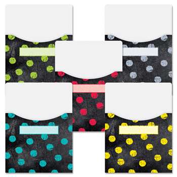 Dots On Chalkborad 9X12 Library Pockets, CTP6927