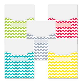 Chevron Solids 9X12 Library Pockets, CTP6928