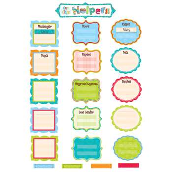 Our Class Helpers Dots On Turquoise Mini Bulletin Board Set By Creative Teaching Press