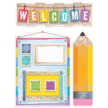 Welcome Bulletin Board Set Upcycle Style, CTP7054