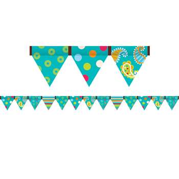 Dots On Turquoise Pennant Border By Creative Teaching Press