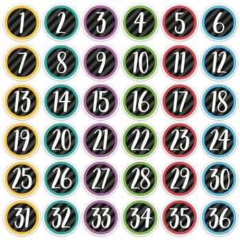 3&quot; Bold Bright Student Numbers Designer Cutouts, CTP8092