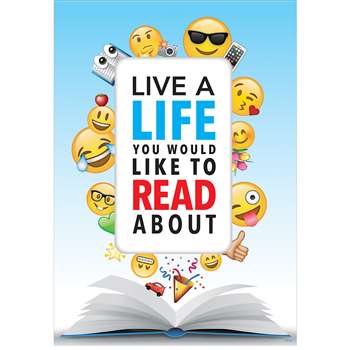 Live A Life Read Inspire U Poster Emoji Fun, CTP8094