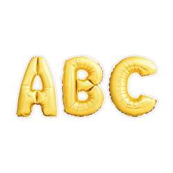 Gold Mylar Balloon Punchout Upperca Letters, CTP8157
