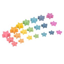 Rainbow Wooden Stars - Set Of 21, CTU73480