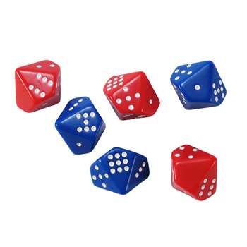 Subitizing Dice 6 Set 3 Red 3 Blue, CTU7399