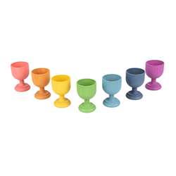 RAINBOW WOODEN EGG CUPS SET OF 7 - CTU74057