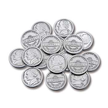 Plastic Coins 100 Nickels By Learning Advantage
