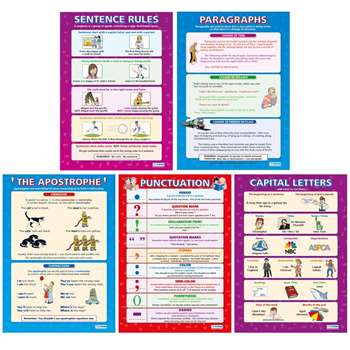 Writing Skills (5 Poster Set) 16.5" X 23.5" By Daydream Education
