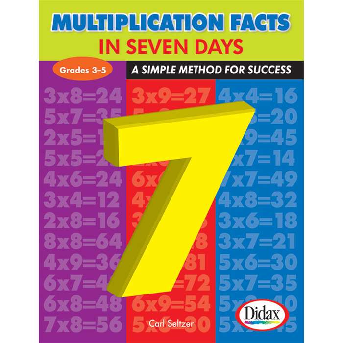 Multiplication Facts In 7 Days By Didax