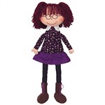 19 Soft Cuddly Doll with Glasses Girl, DEX304G