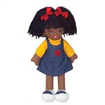 19 Soft Cuddly Doll Black Girl, DEX306BG